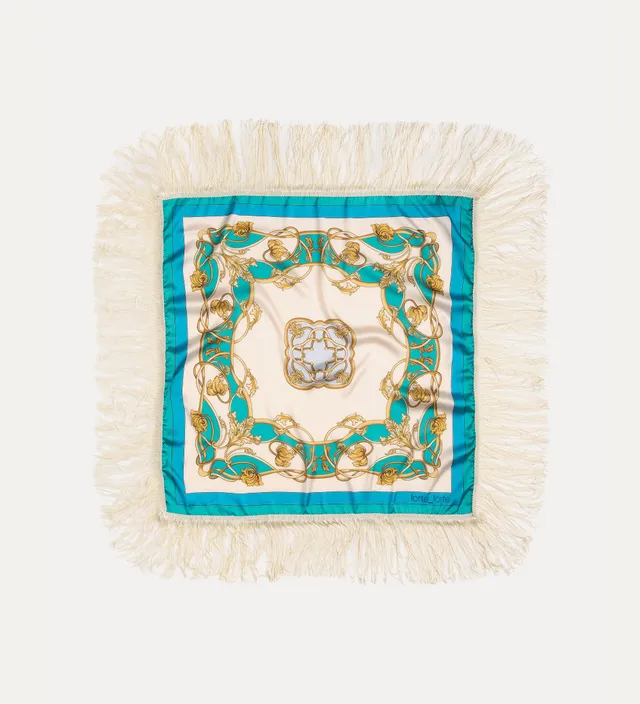 Forte cappelli e sciarpe The Crown sciarpa azzurra con frange