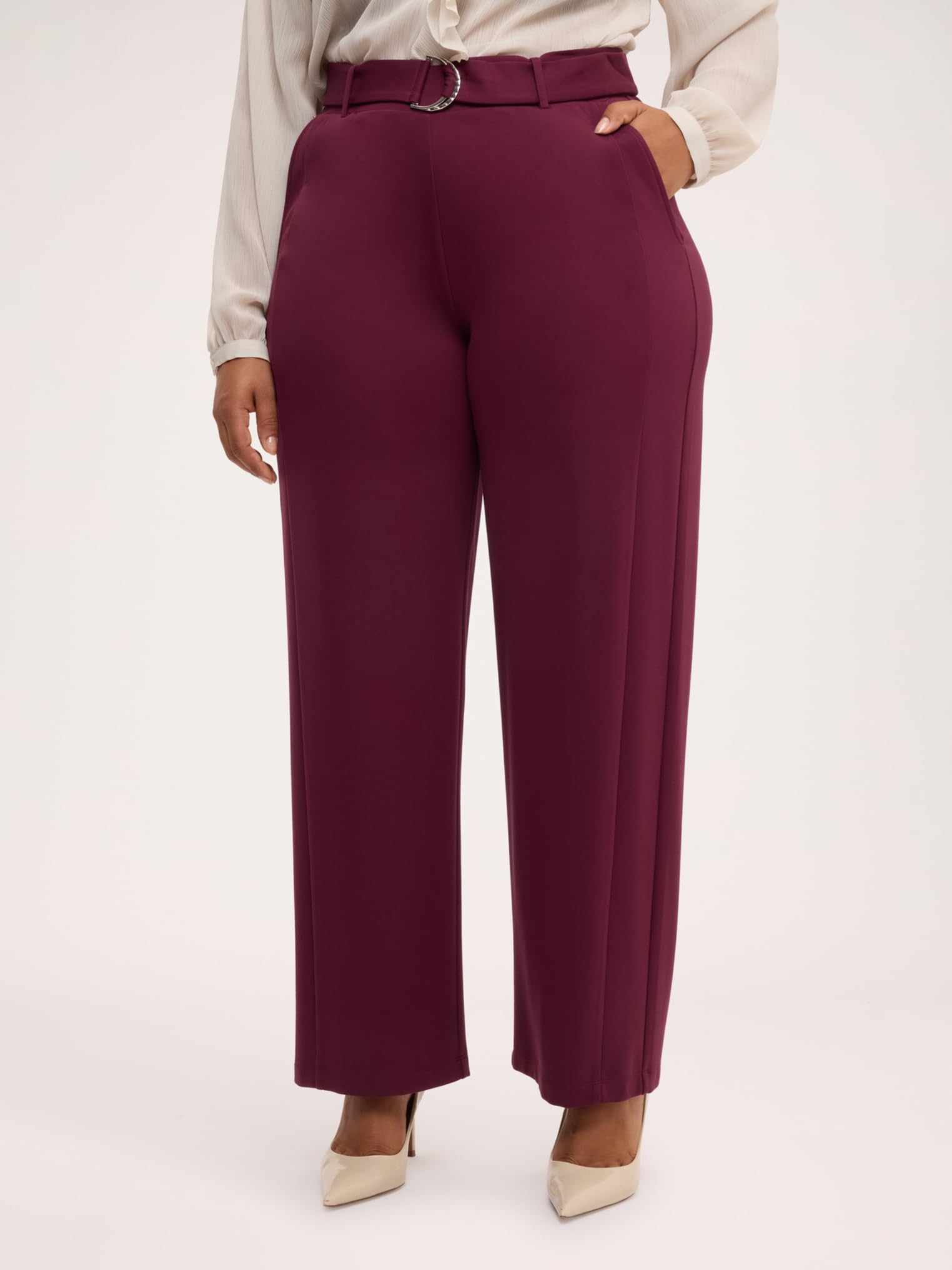 Fiorella Rubino Pantaloni Pantaloni Wide Leg con Cintura ad Anello Pantaloni XL Plus