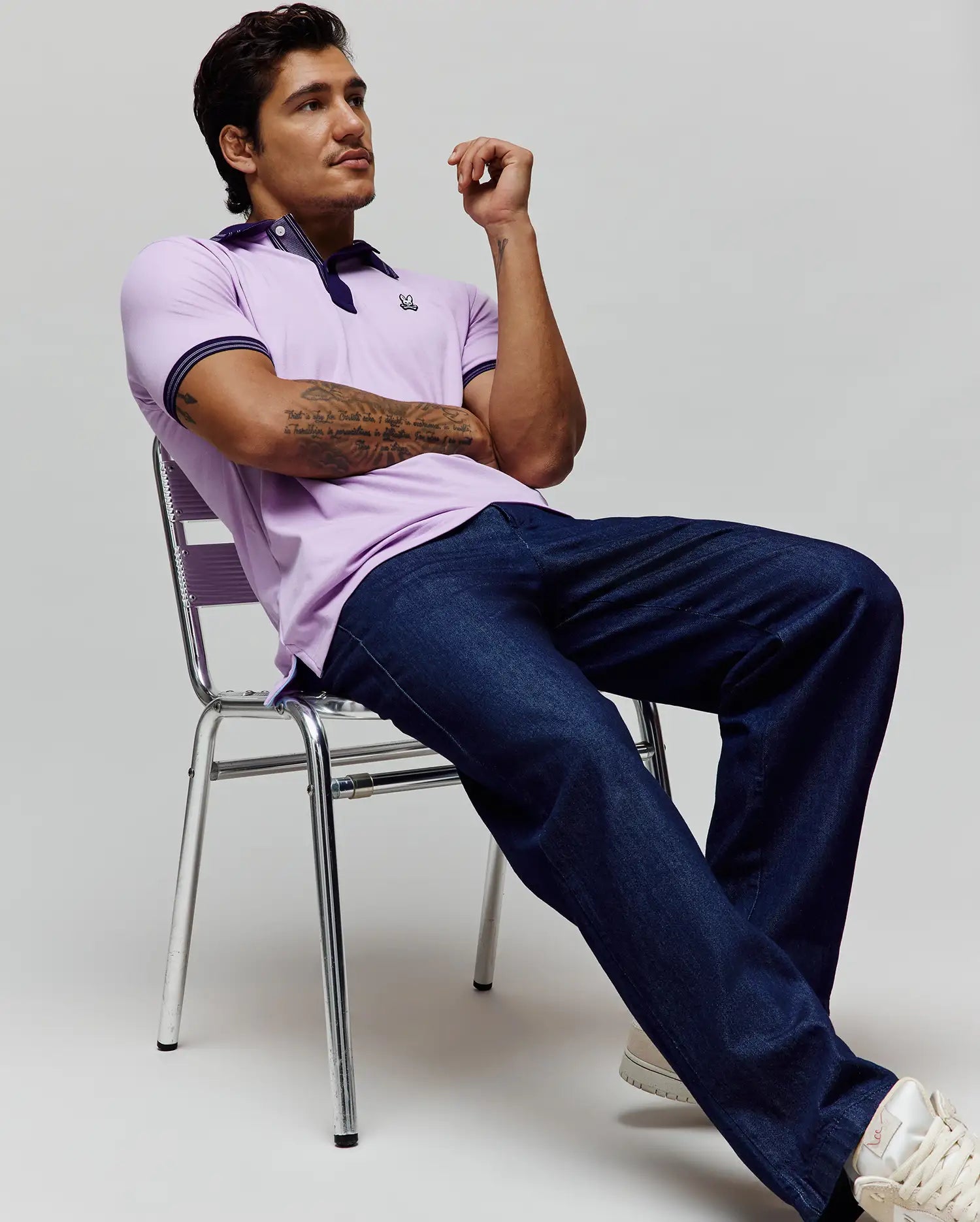 Psycho Bunny Men's Polos Kenyon Performance Pique Polo polo 507 Lavendula