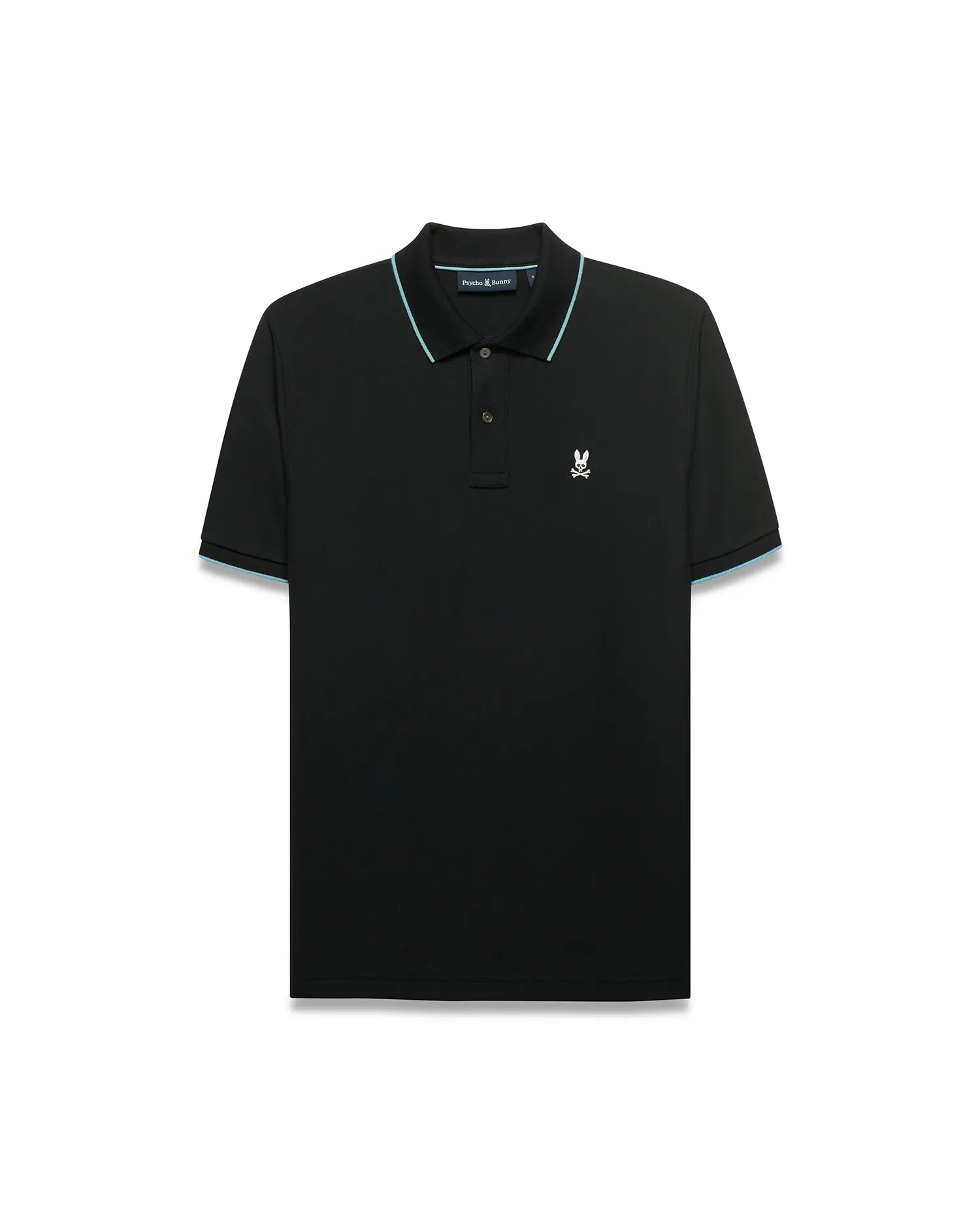 Psycho Bunny Men's Polos Klaus Polo piqué nera in cotone Pima