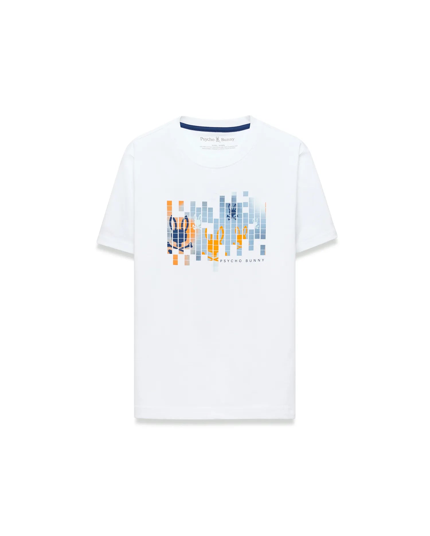 Psycho Bunny Kids Tees Zander Graphic Tee maglietta bianca bambini cotone Pima