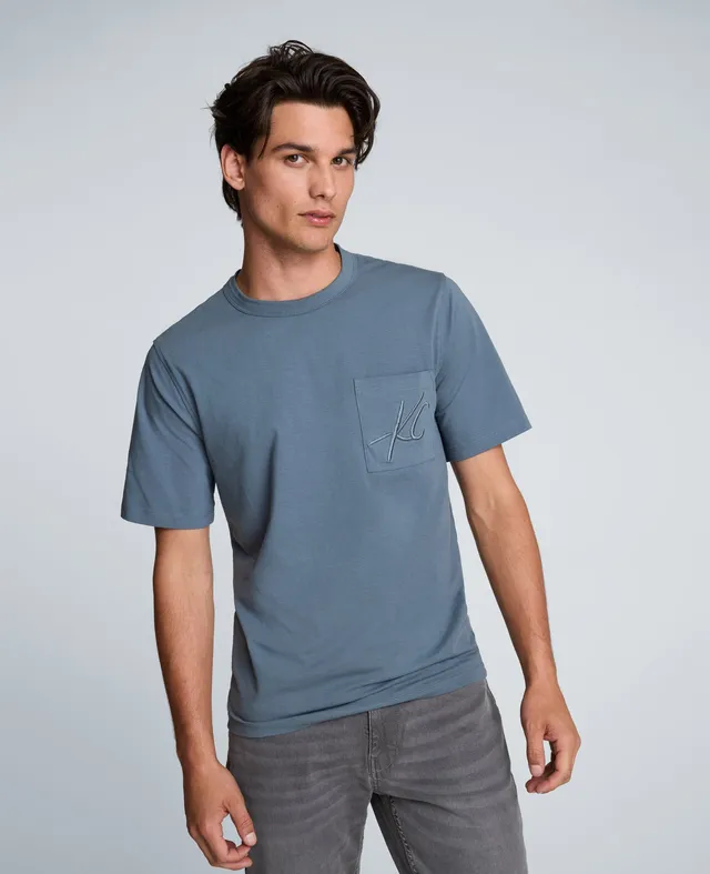 Kenneth Cole Reaction Clothing Crew Tee with Pocket t-shirt blu oversize