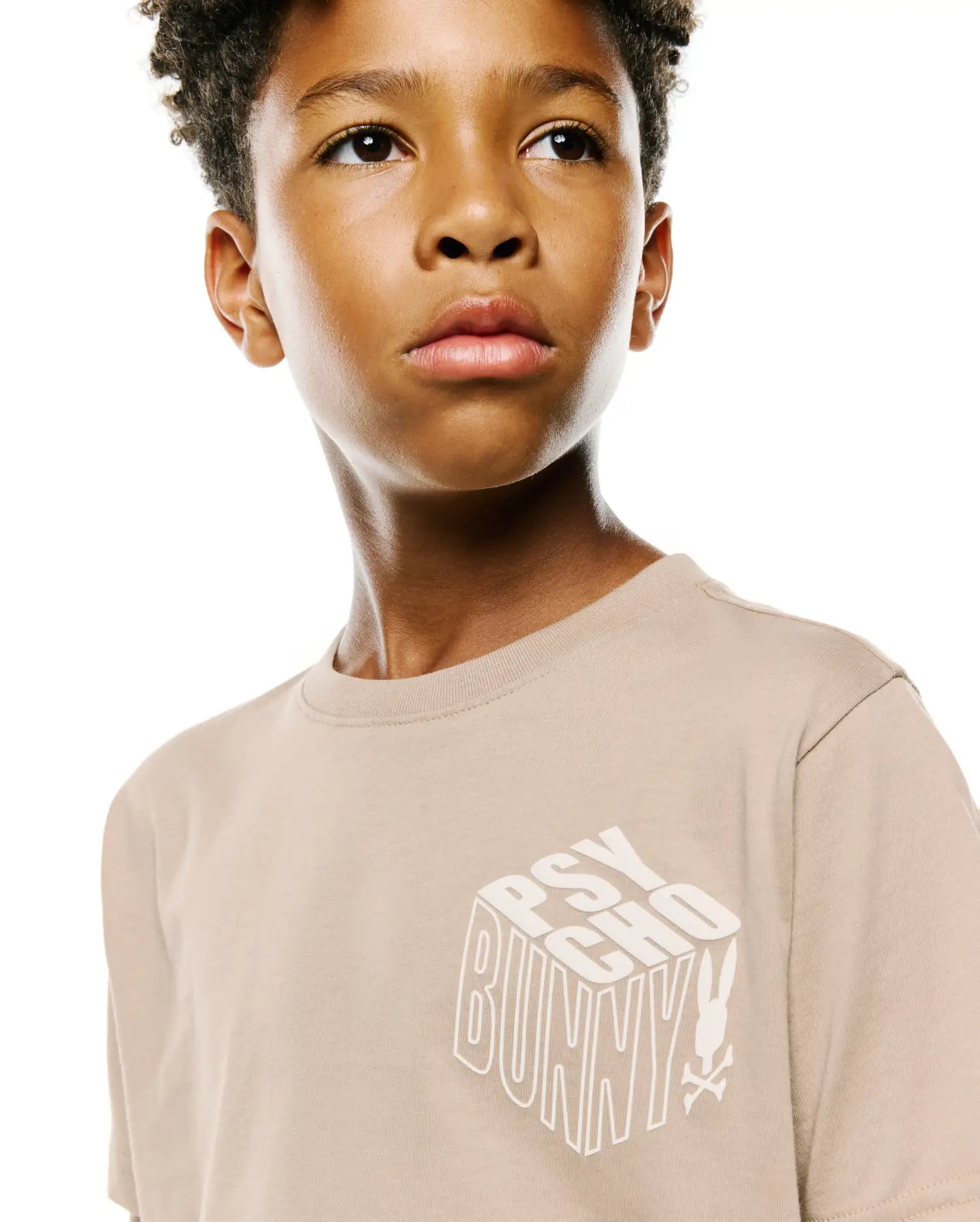 Psycho Bunny Kids Tees Conan Pima Graphic Tee T-shirt Stone in cotone Pima