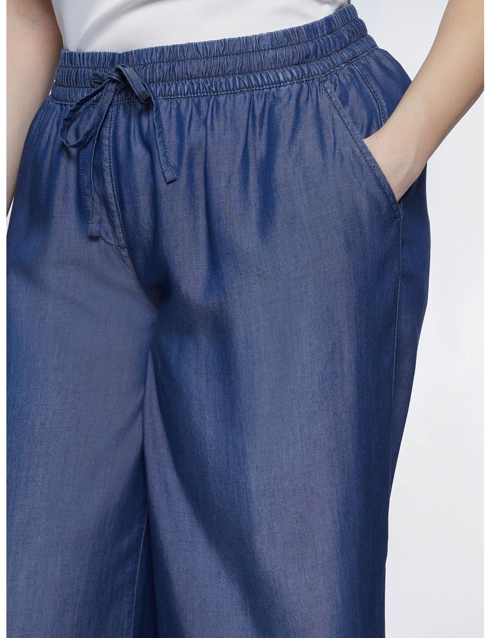 Fiorella Rubino Pantaloni Pantaloni Cropped in Lyocell pantaloni 44 Plus gamba larga