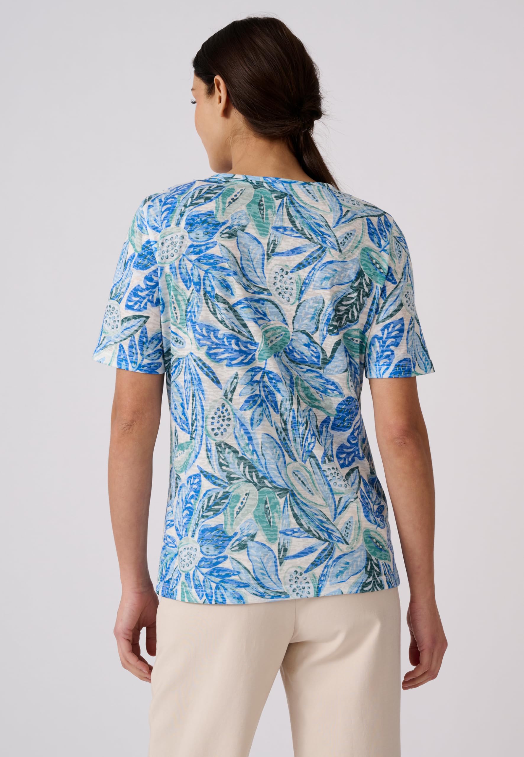 Damart Prêt-à-porter maglietta in maglia divorata donna verde scollo a V