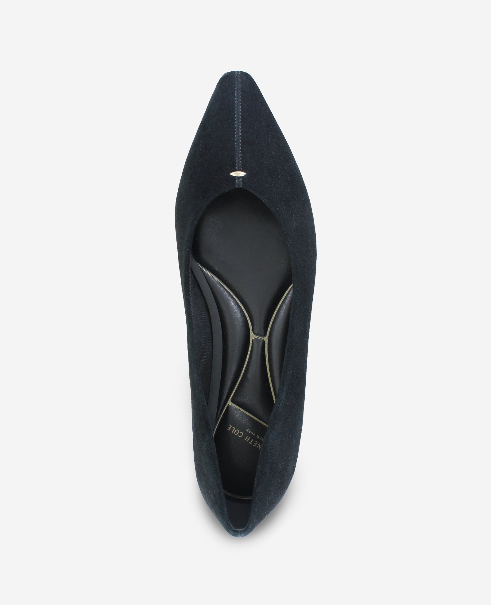 Kenneth Cole Reaction Nala Suede Point Toe Flat ballerine nere camoscio