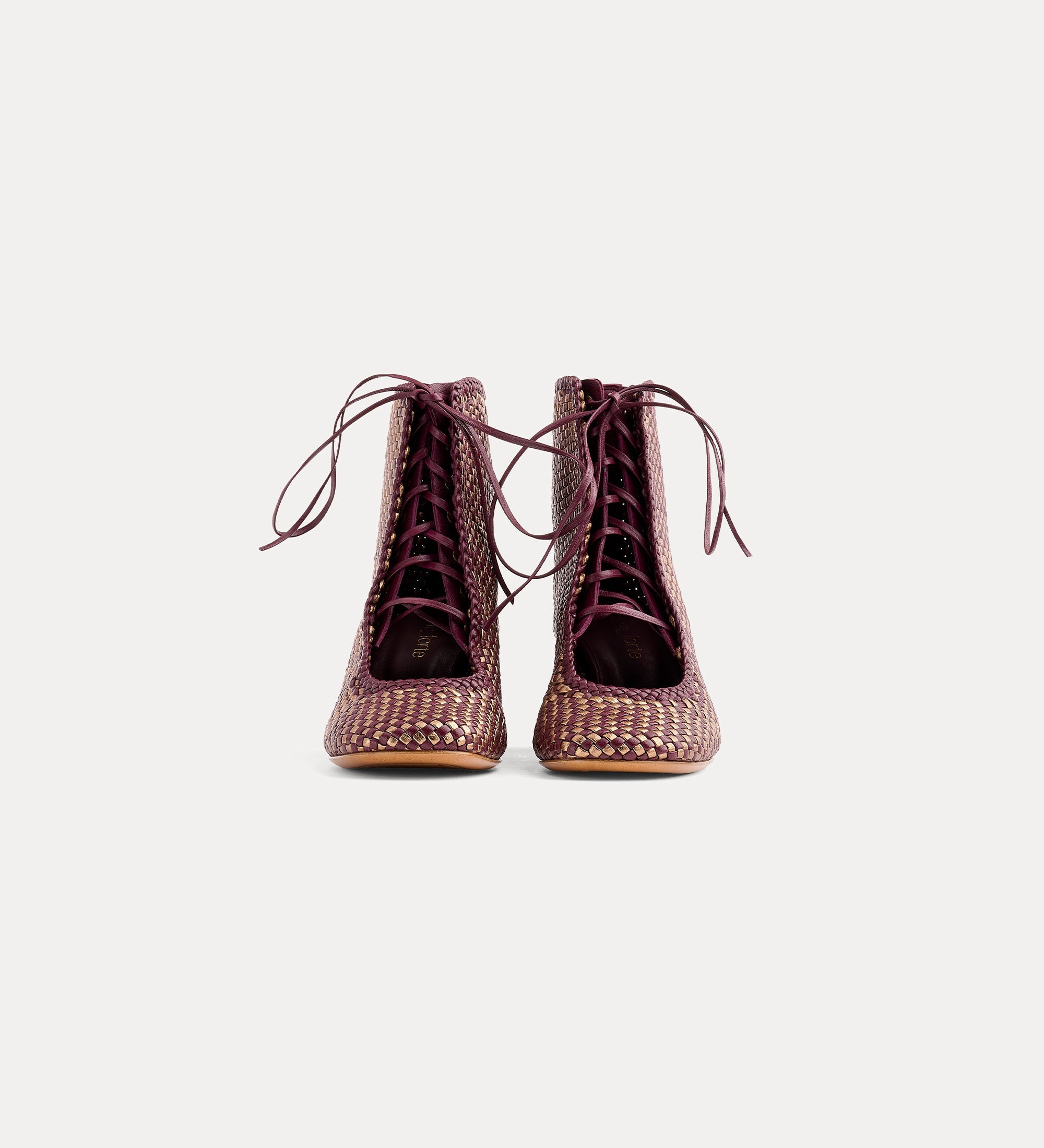 Forte scarpe stivaletti Chic in nappa intrecciata color ruggine