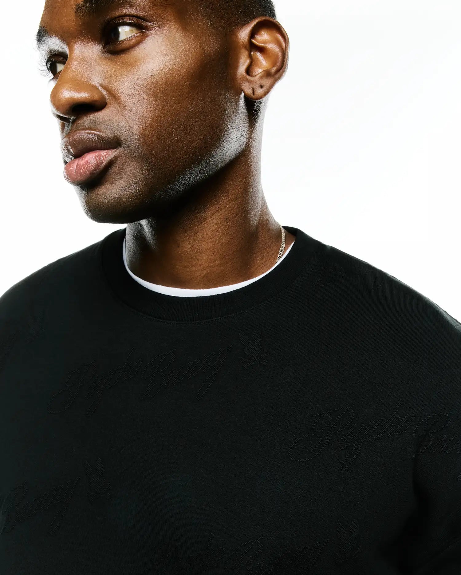 Psycho Bunny Men's Sweatshirts & Hoodies Cedrick Jacquard Sweatshirt felpa nera relaxed