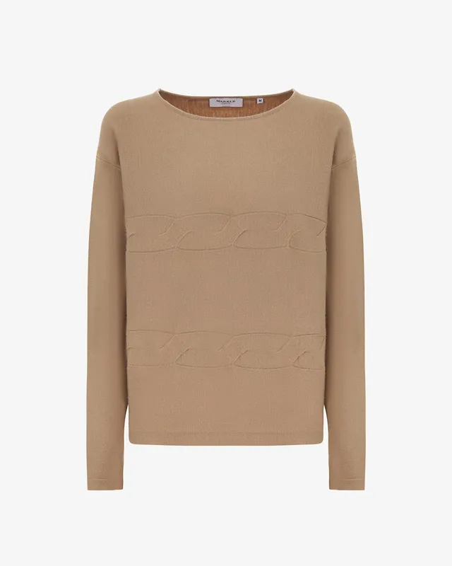 Markup Donna Maglieria Girocollo rasato con trecce maglia