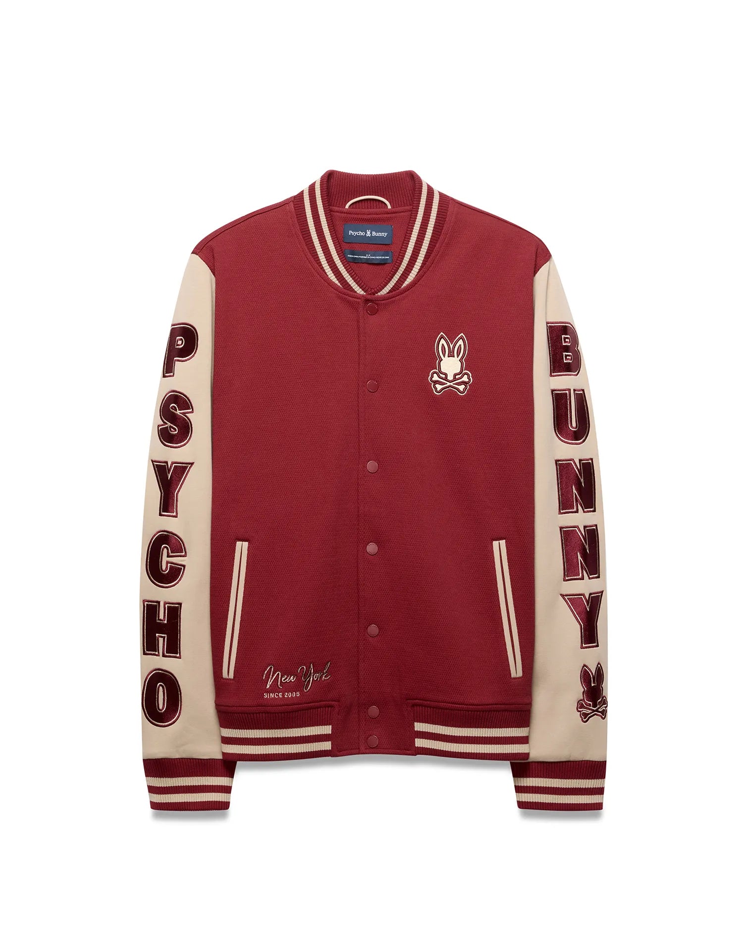 Psycho Bunny Jackets Men's Reilly Varsity Bomber Jacket bomber rosso