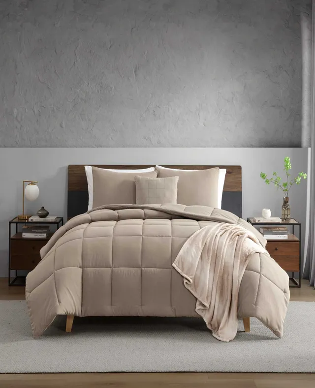 Kenneth Cole Reaction Home & Bedding Stonewashed Comforter Set comforter marrone Full/Queen in poliestere