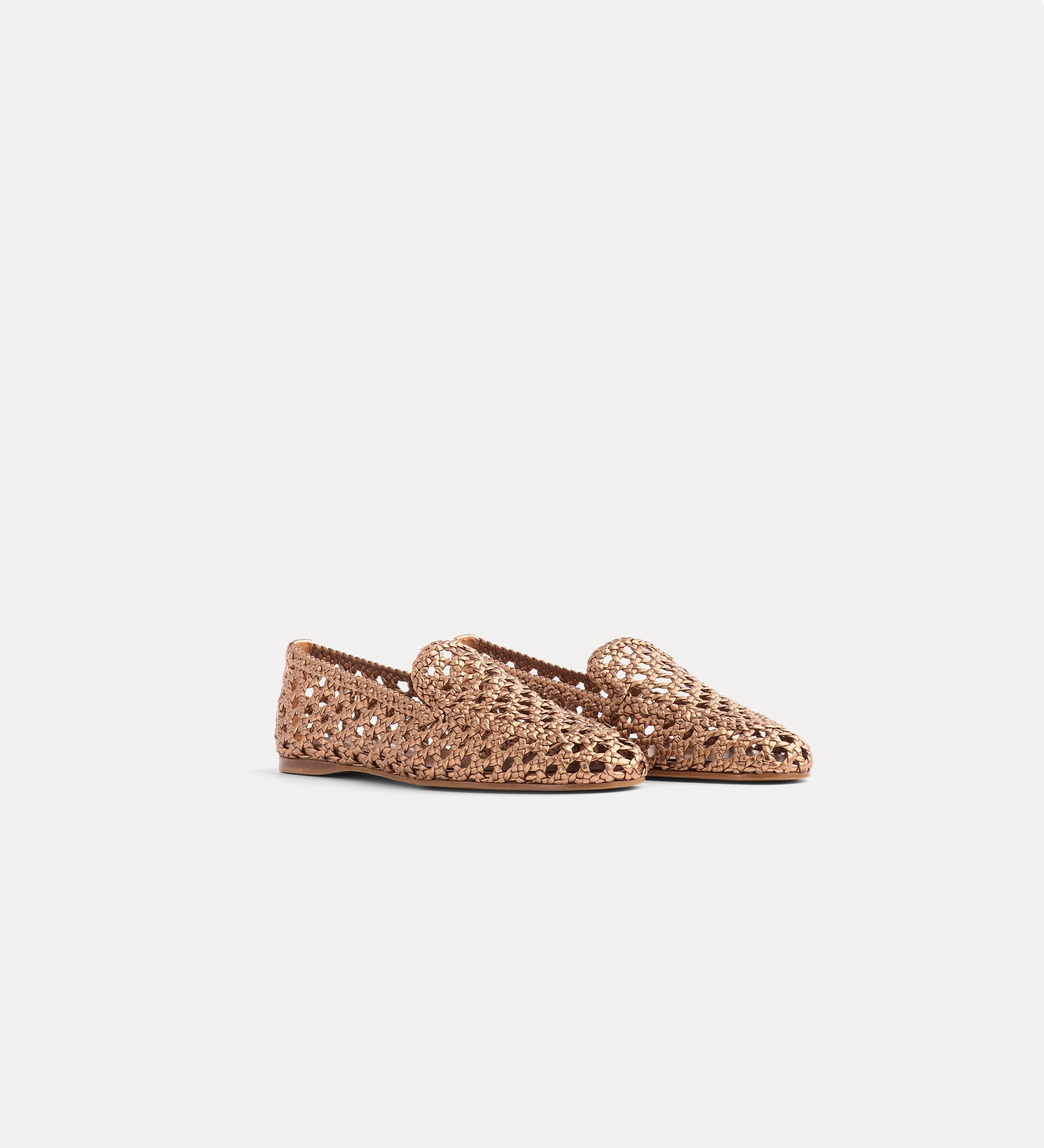 Forte scarpe hand-woven loafers bronze mocassini bronzo pelle