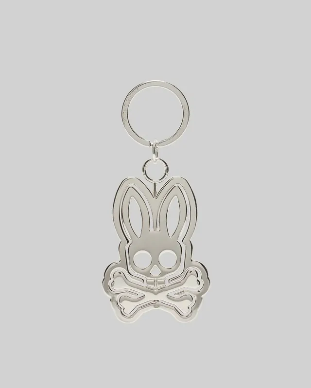 Psycho Bunny Accessories Spinning Bunny Keychain MO2400049 portachiavi argento
