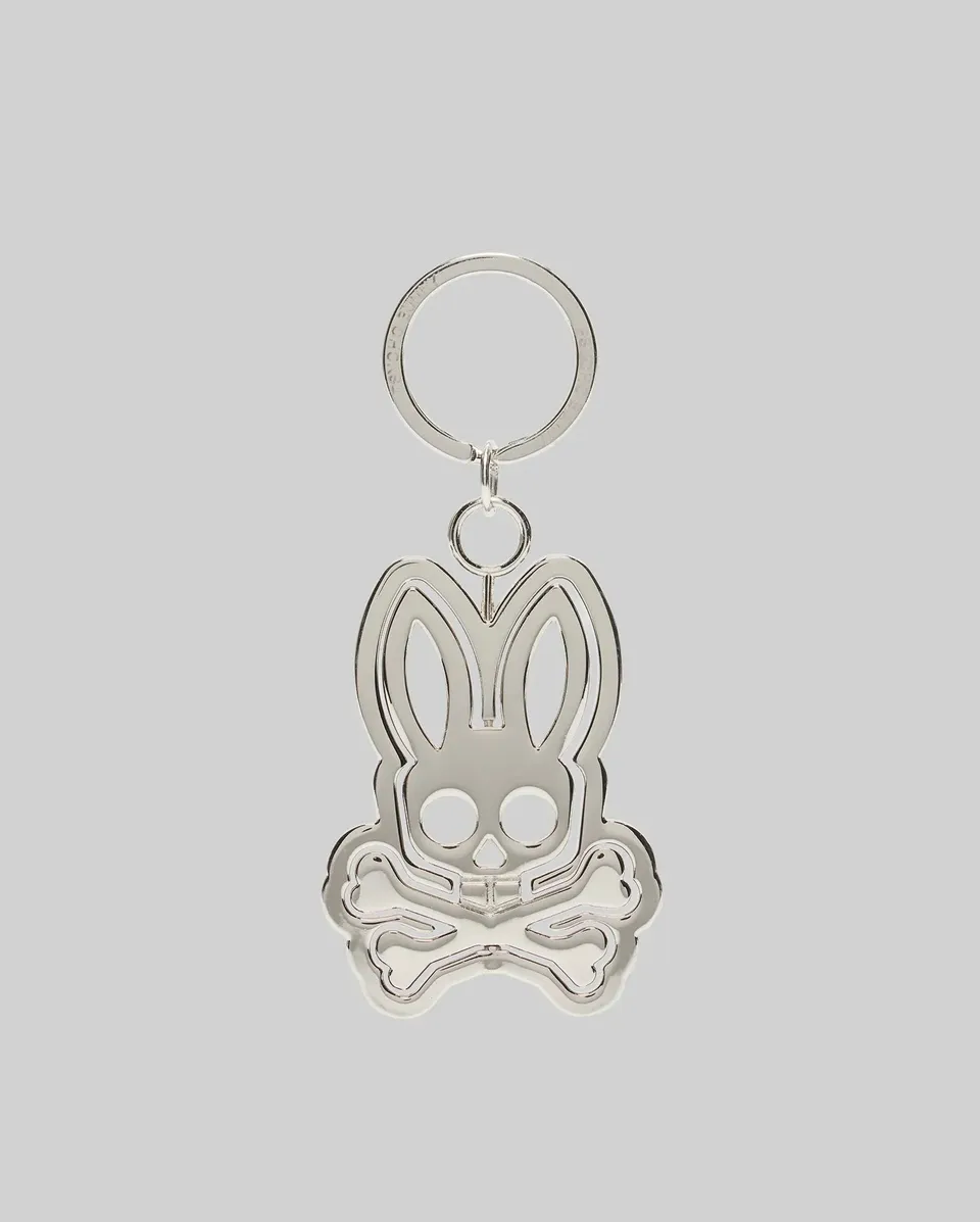 Psycho Bunny Accessories Spinning Bunny Keychain MO2400049 portachiavi argento