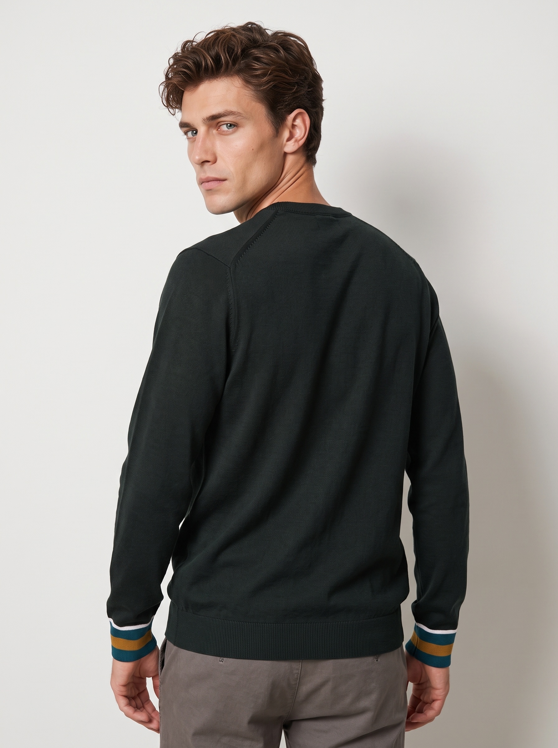 Markup Uomo Maglieria Maglione Girocollo Viscosa/Nylon Contrasti
