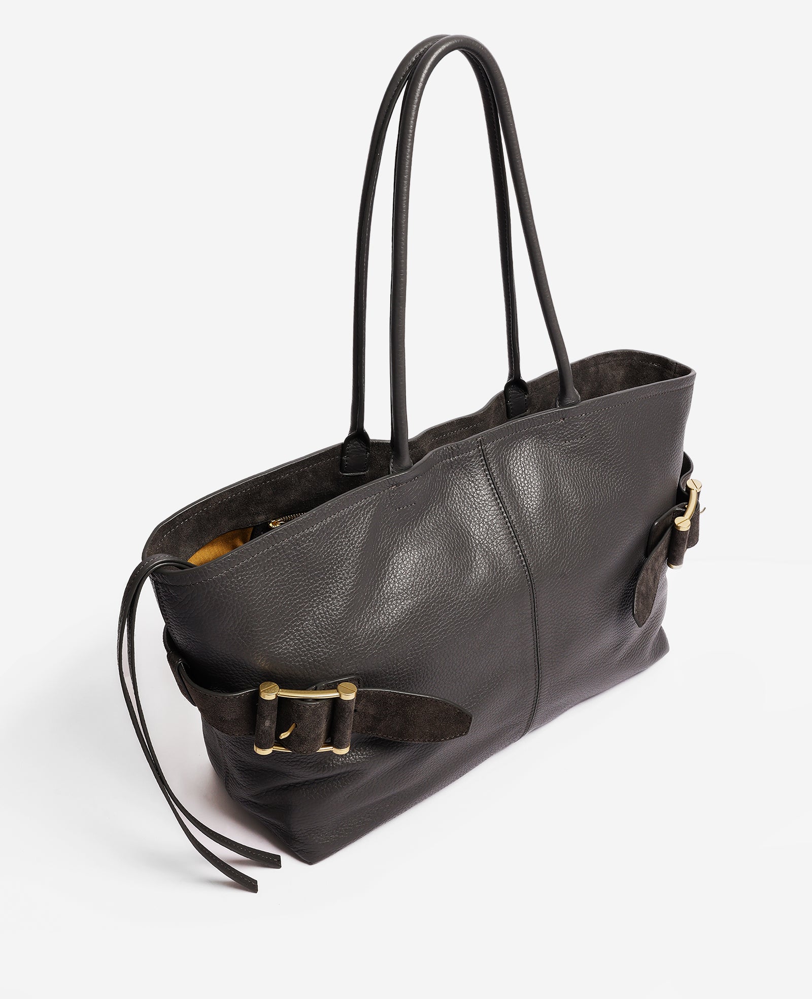 Kenneth Cole Reaction Bags Bowery Leather Tote borsa Steel in pelle