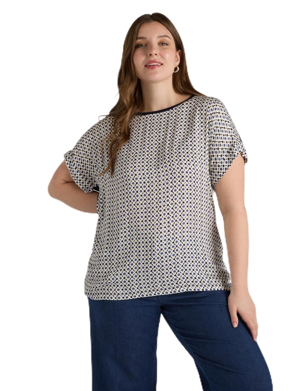 Fiorella Rubino Top e t-shirt T-Shirt bimaterica Fantasia Optical micro pois