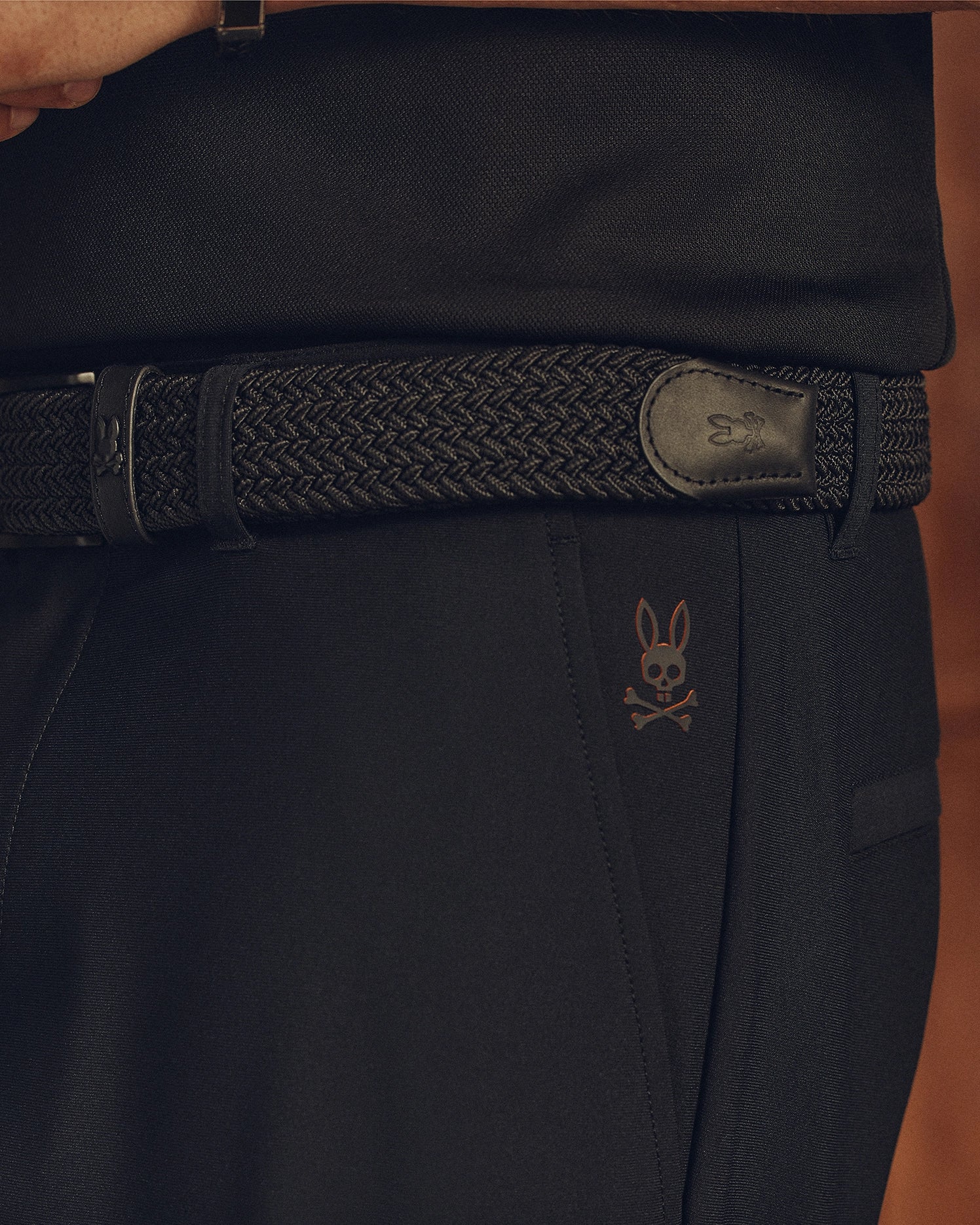 Psycho Bunny Accessories B6A890F200 cintura intrecciata nera S/M
