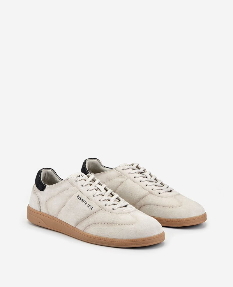Kenneth Cole Reaction Shoes Mercer Lace-up Sneaker sneakers uomo camoscio bianco grigio
