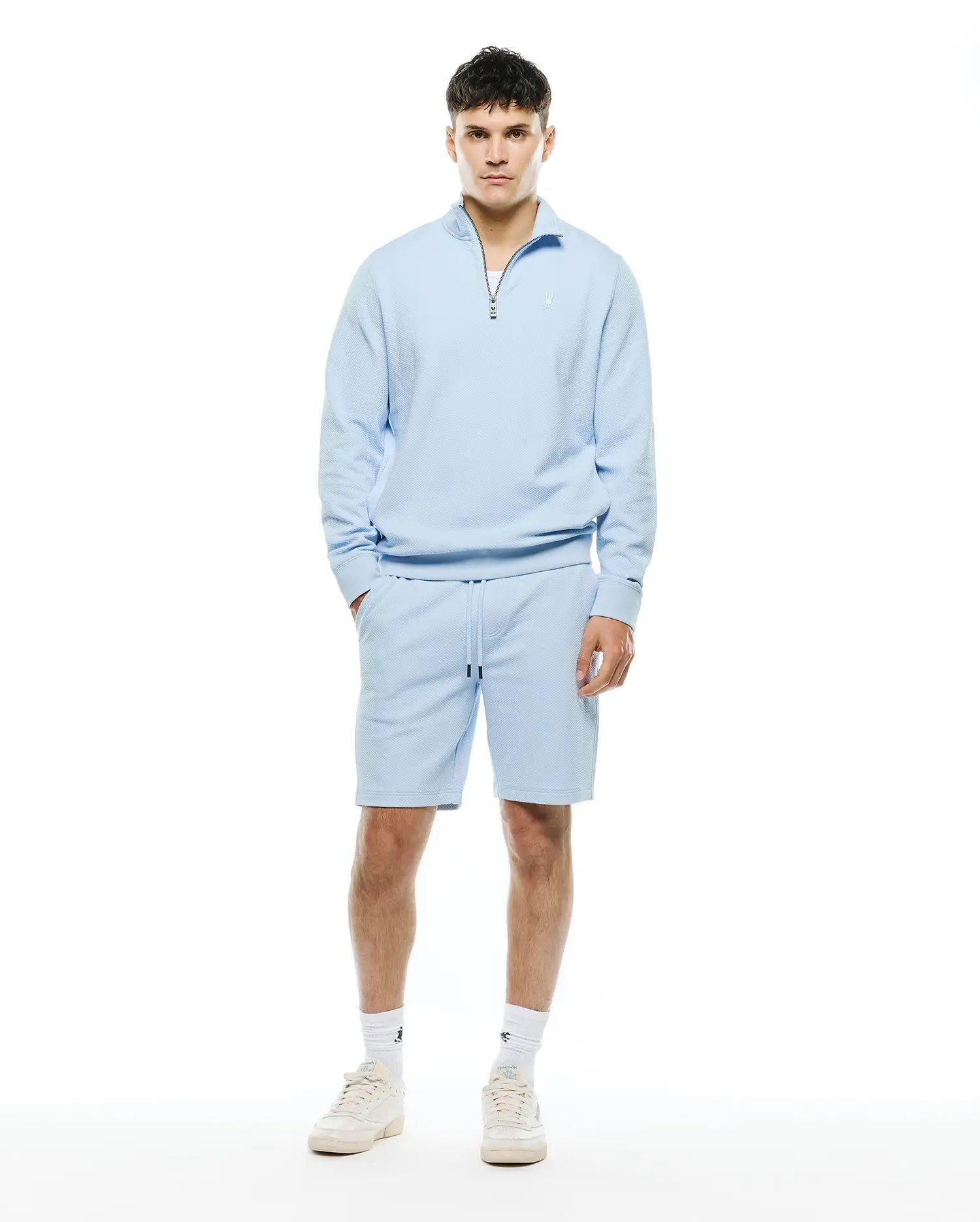 Psycho Bunny Men's Sweatshirts & Hoodies Marc Quarter-Zip Sweatshirt MT0500245 felpa blu