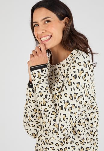 Damart Prêt-à-porter felpa jacquard stampa animalier donna 38-40