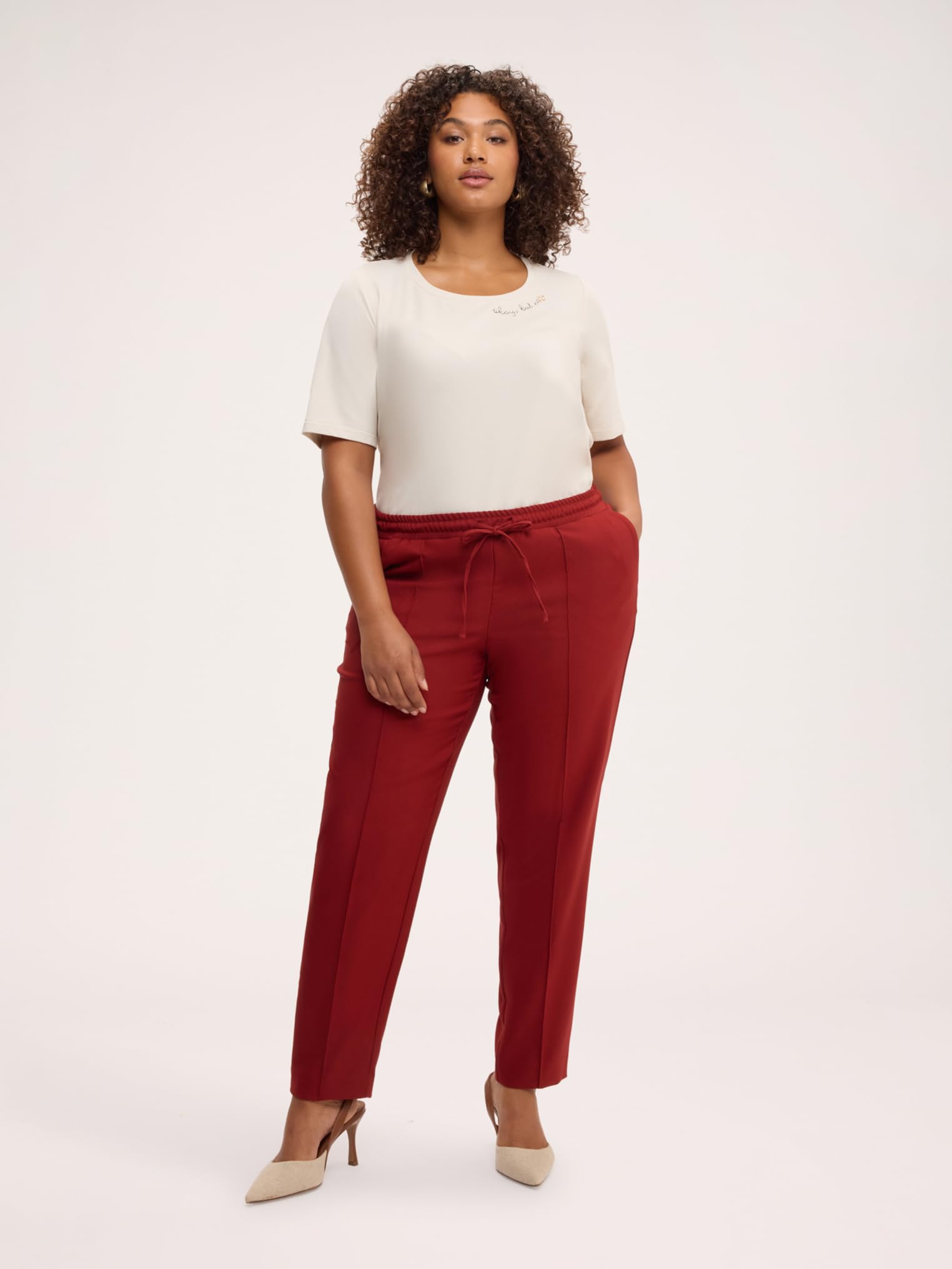 Fiorella Rubino Pantaloni Pantaloni Gamba Dritta con Coulisse pantaloni 50 Plus