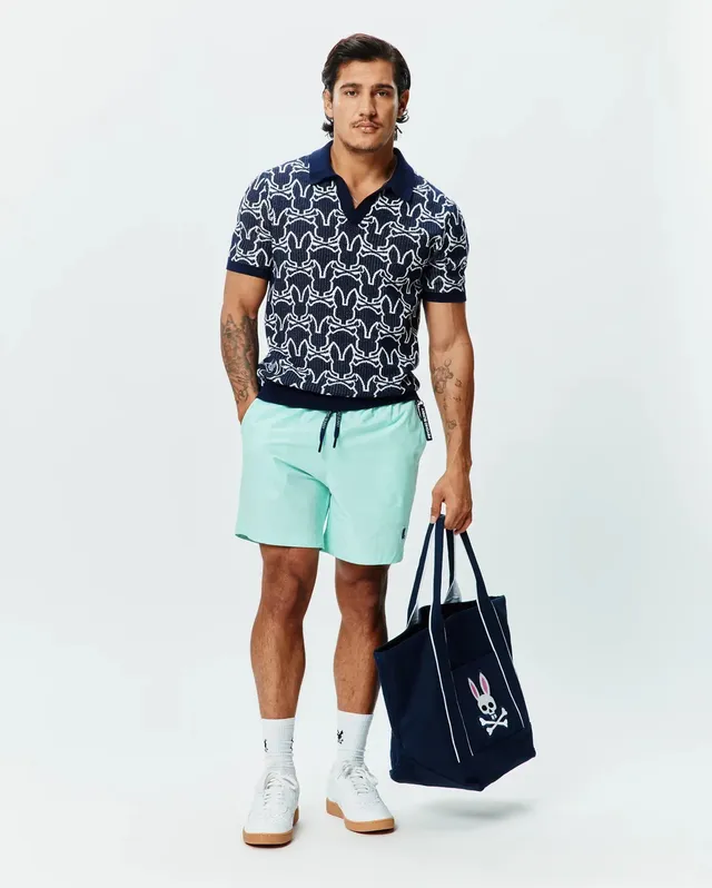 Psycho Bunny Sidney Oversized Knit Polo MT0100264 polo blu