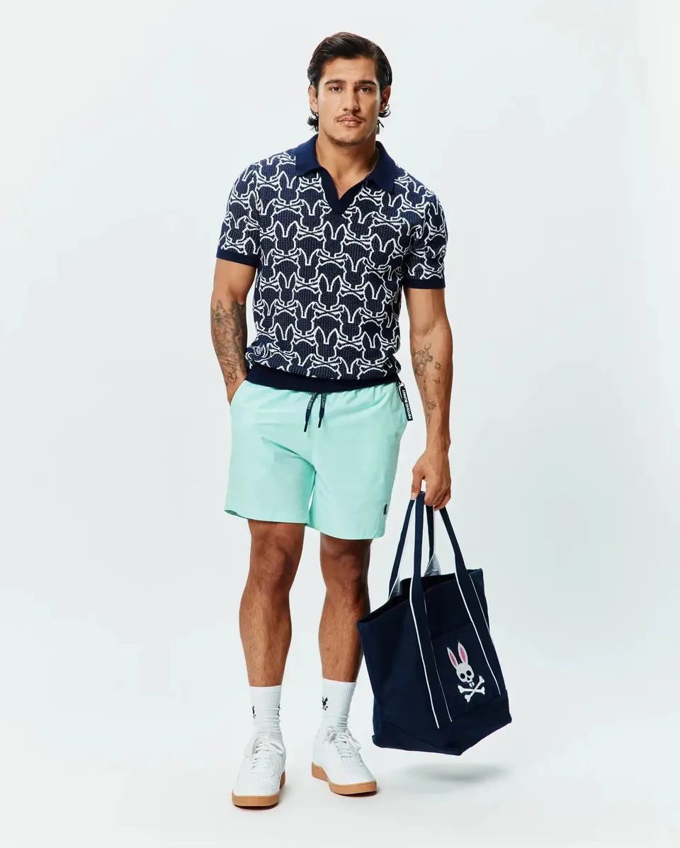 Psycho Bunny Sidney Oversized Knit Polo MT0100264 polo blu