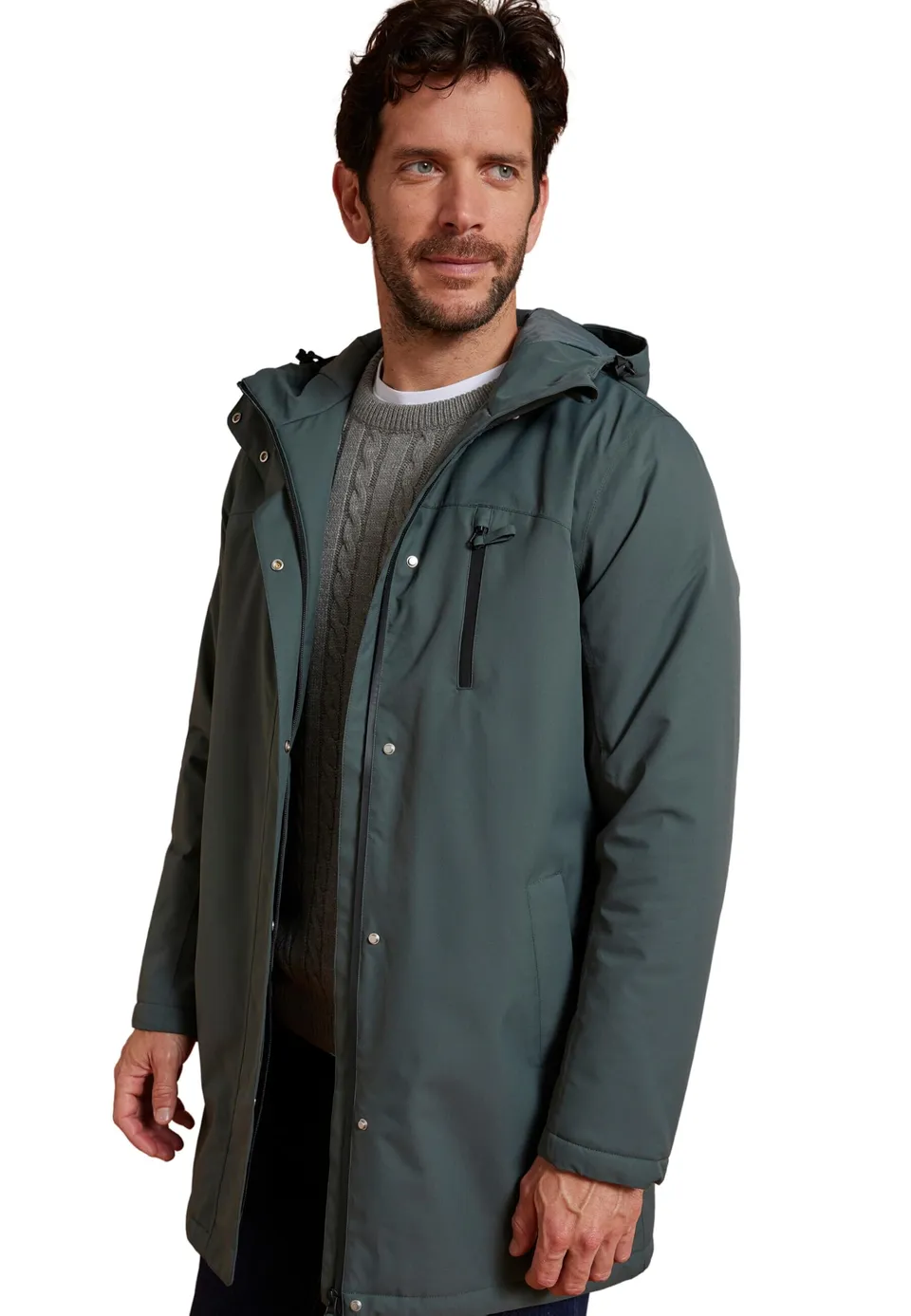 Damart Thermolactyl parka uomo grigio cachi taglia L impermeabile