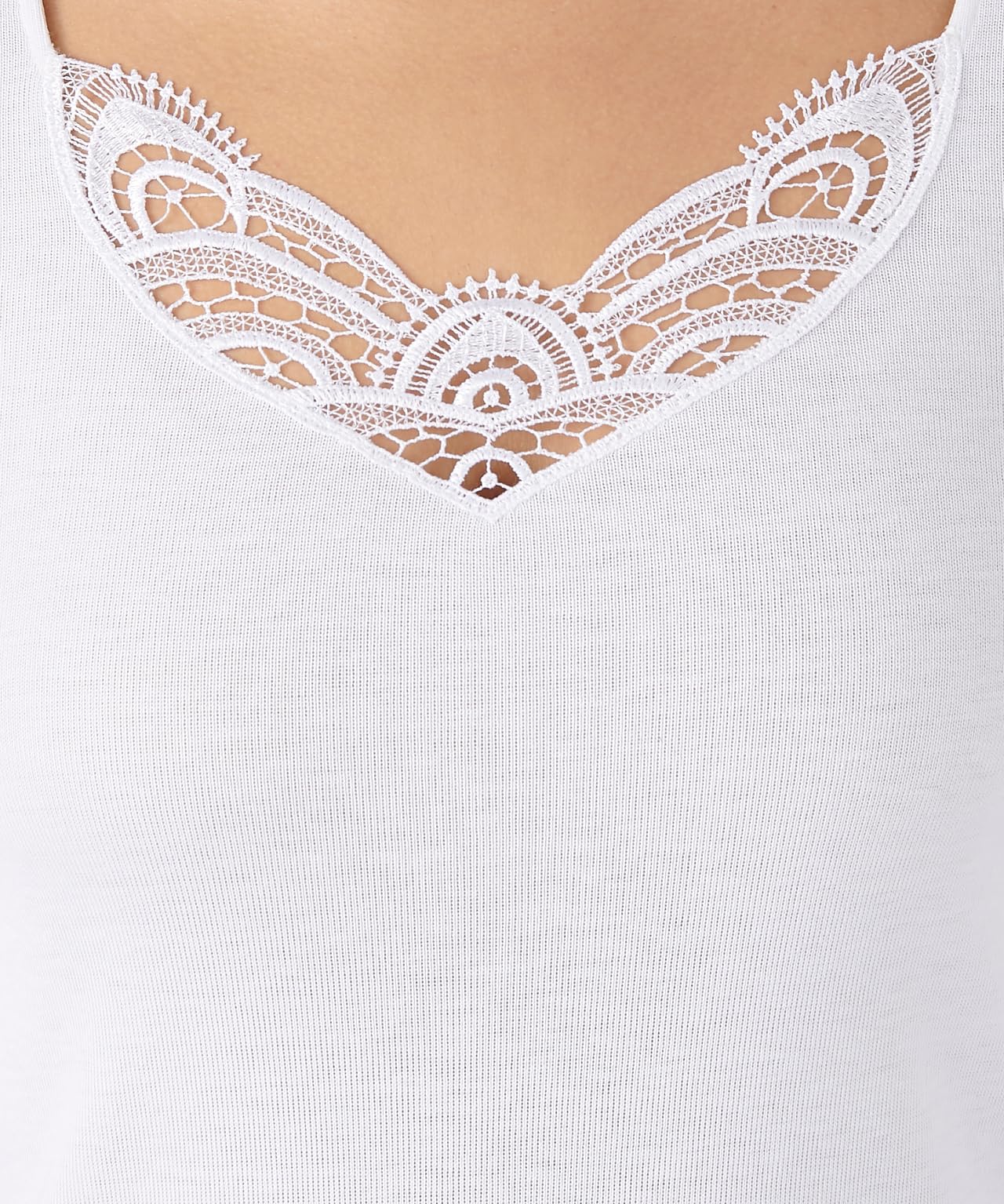 Damart Thermolactyl T-Shirt Manches Longues Fine côte Guipure maglia XS pizzo