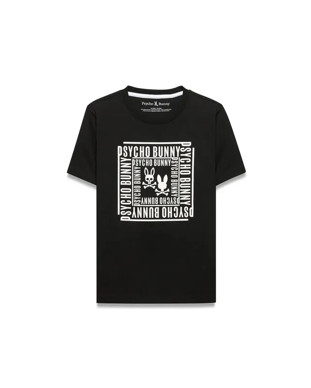 Psycho Bunny Kids Tees Raj Pima T-shirt nera in cotone