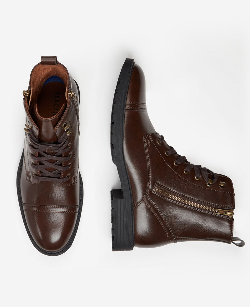 Kenneth Cole Reaction Captain anfibi uomo marroni cap toe