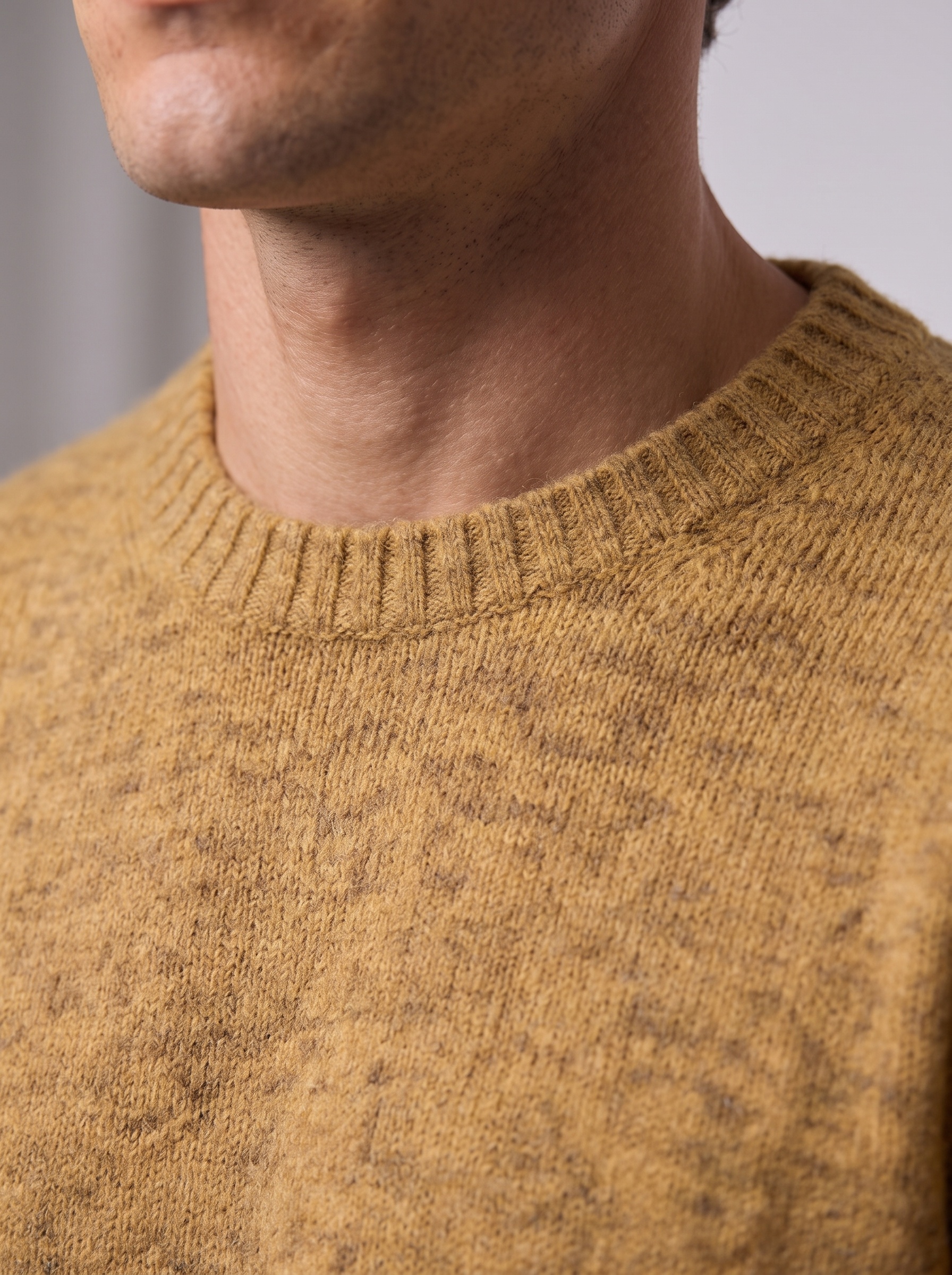 Markup Uomo Maglieria Maglione Girocollo Cardato Bordi Alti