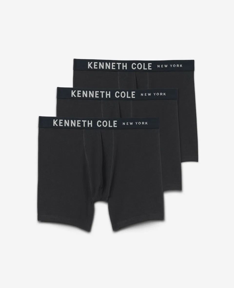 Kenneth Cole Reaction Clothing Cotton Modal Stretch Boxer Brief 3-Pack boxer neri 3 pezzi