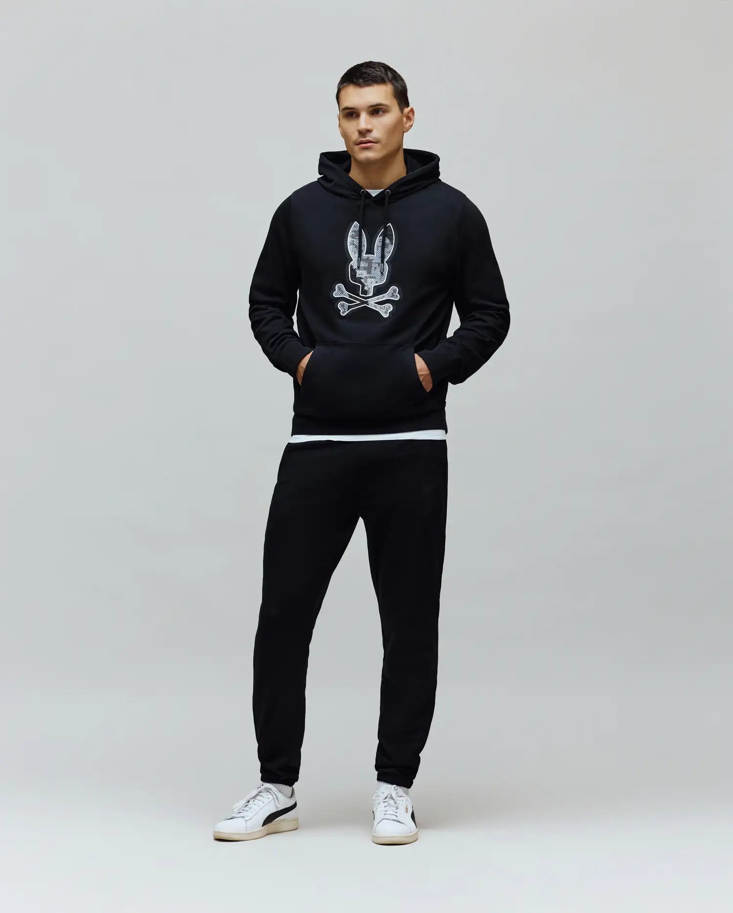 Psycho Bunny Men's Pants Barry Joggers jogger nero XXS-XXXL felpa