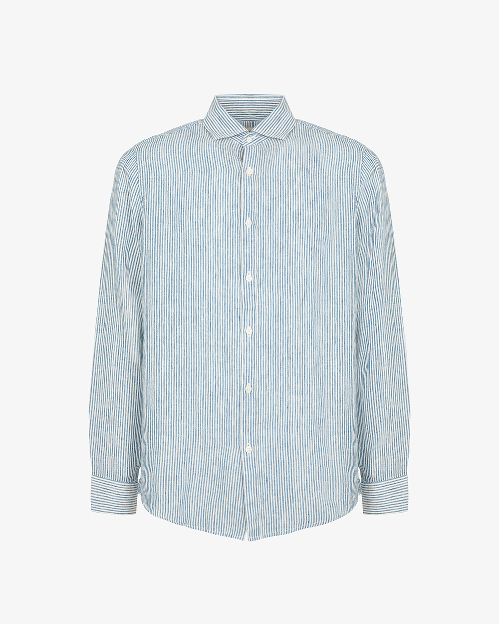 Markup Uomo Camicie Camicia manica lunga collo francese lino riga