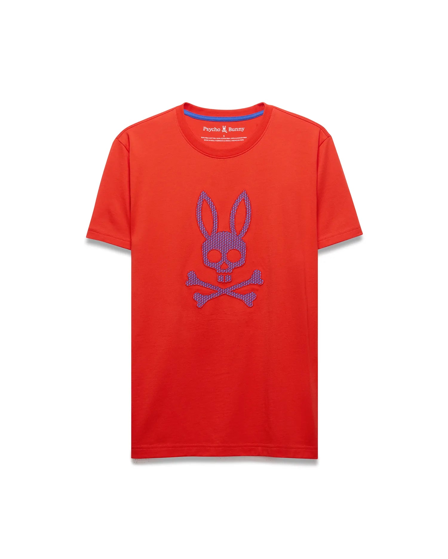 Psycho Bunny Men's Tees MENS STAN PIMA COTTON GRAPHIC TEE MT0200369 t-shirt rossa