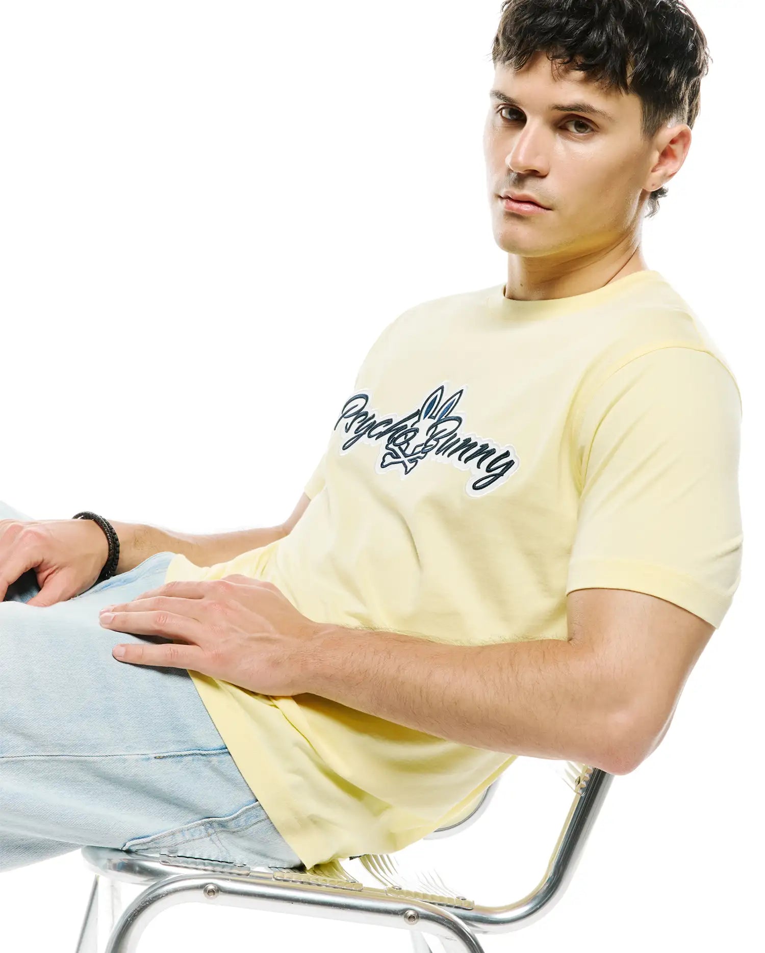 Psycho Bunny Men's Tees MENS JAYDON PIMA COTTON LOGO TEE MT0200367 T-shirt gialla