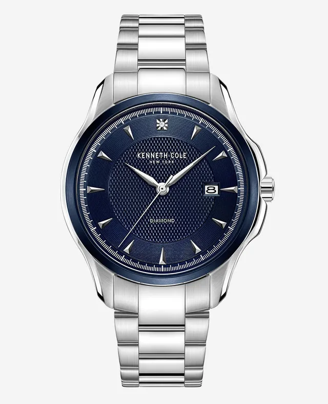 Kenneth Cole Reaction Watches Genuine Diamond Strap Watch orologio TT SILVER/BLUE