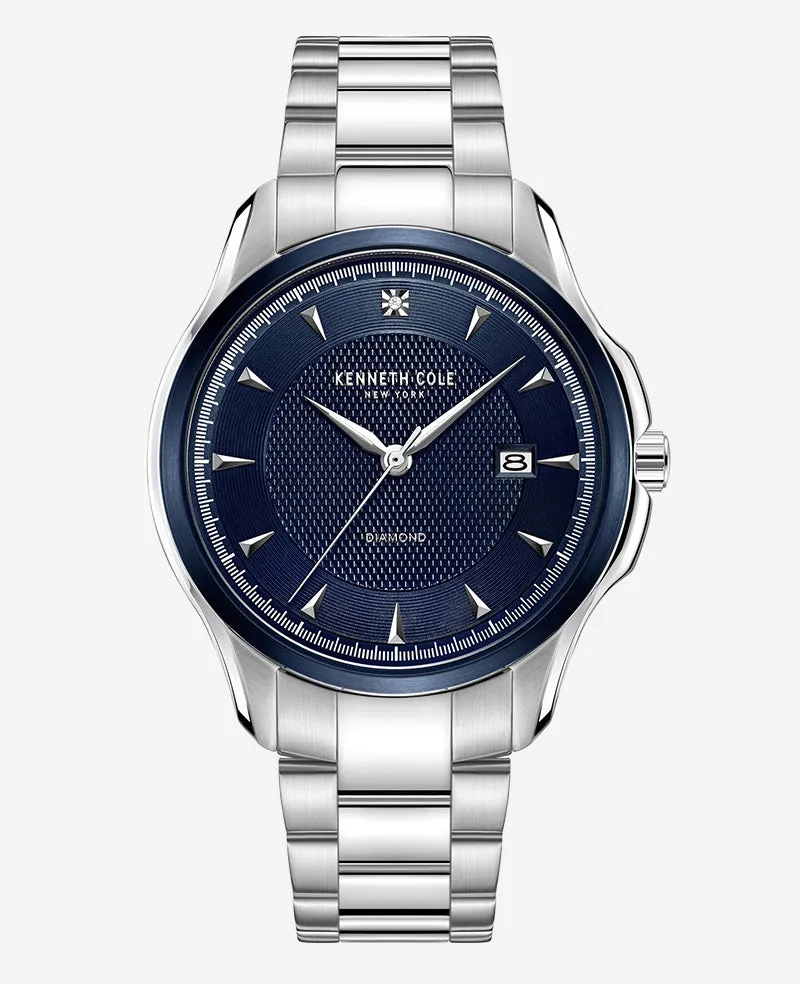 Kenneth Cole Reaction Watches Genuine Diamond Strap Watch orologio TT SILVER/BLUE