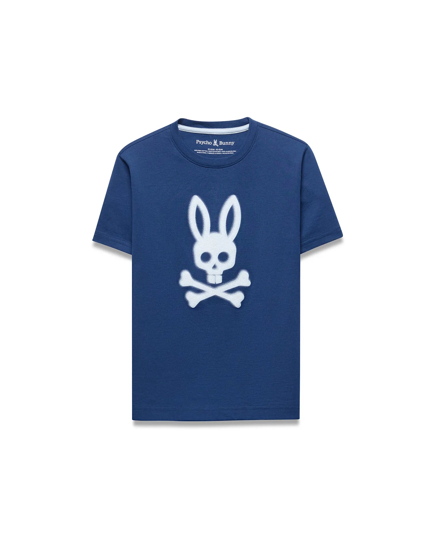 Psycho Bunny Kids Tees KIDS EMMANUEL GRAPHIC TEE KT0200240 maglietta blu in cotone Pima