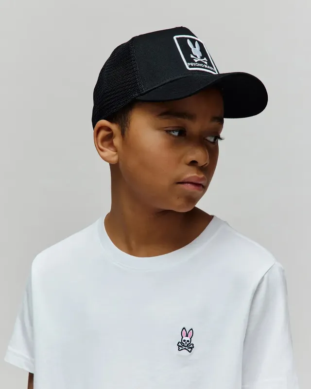 Psycho Bunny Kids Accessories Adamo cappellino trucker nero