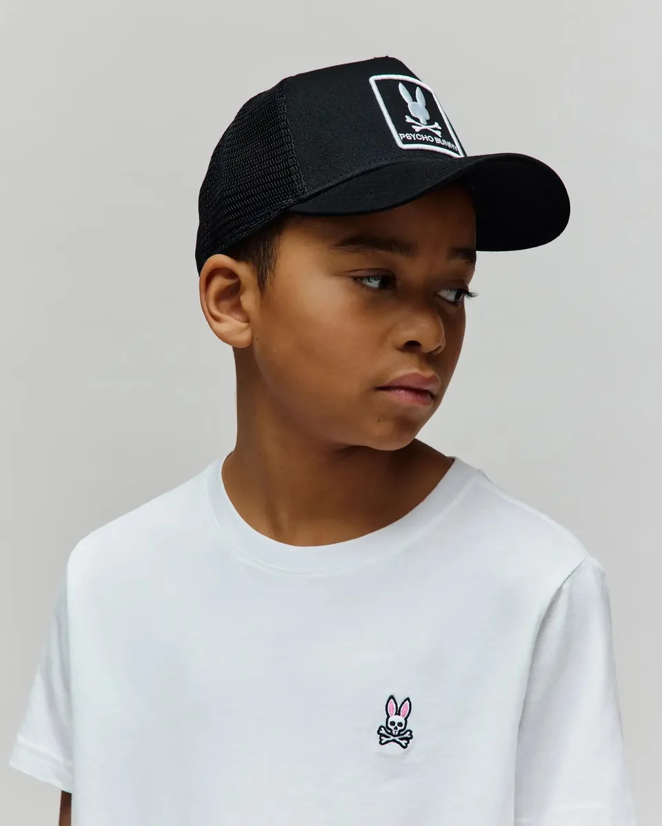 Psycho Bunny Kids Accessories Adamo cappellino trucker nero