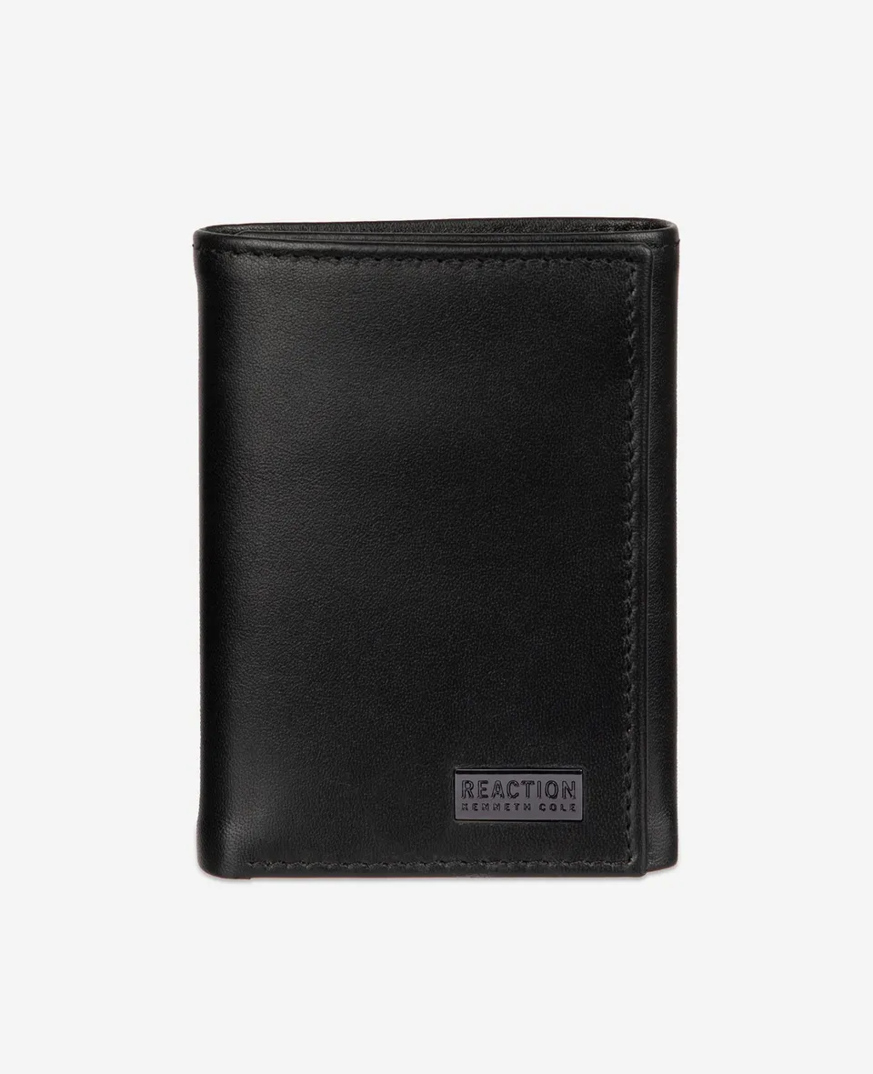 Kenneth Cole Reaction Belts, Wallets & Small Accessories Nappa Leather Trifold Wallet portafoglio nero RFID