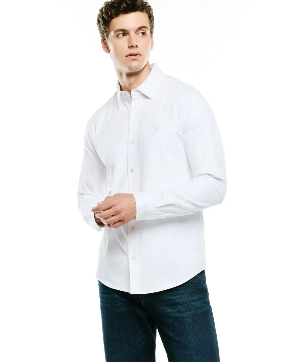 Psycho Bunny Men's Shirts Jim Jersey Knit Shirt camicia bianca XXS–XXXL elasticizzata