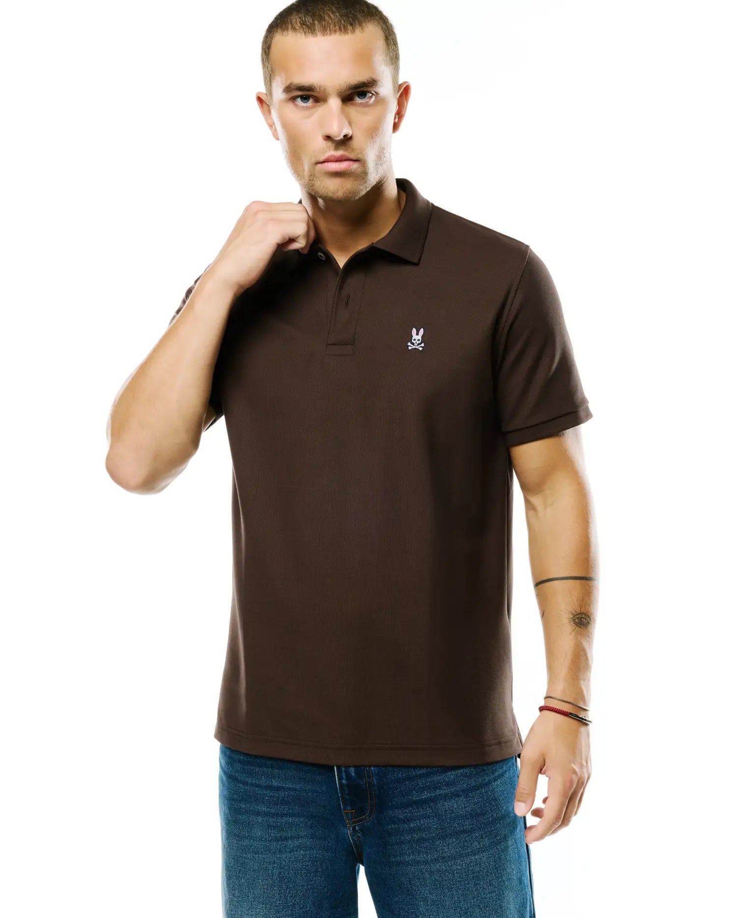 Psycho Bunny Men's Polos Classic Pima Pique Polo polo Java in cotone Pima