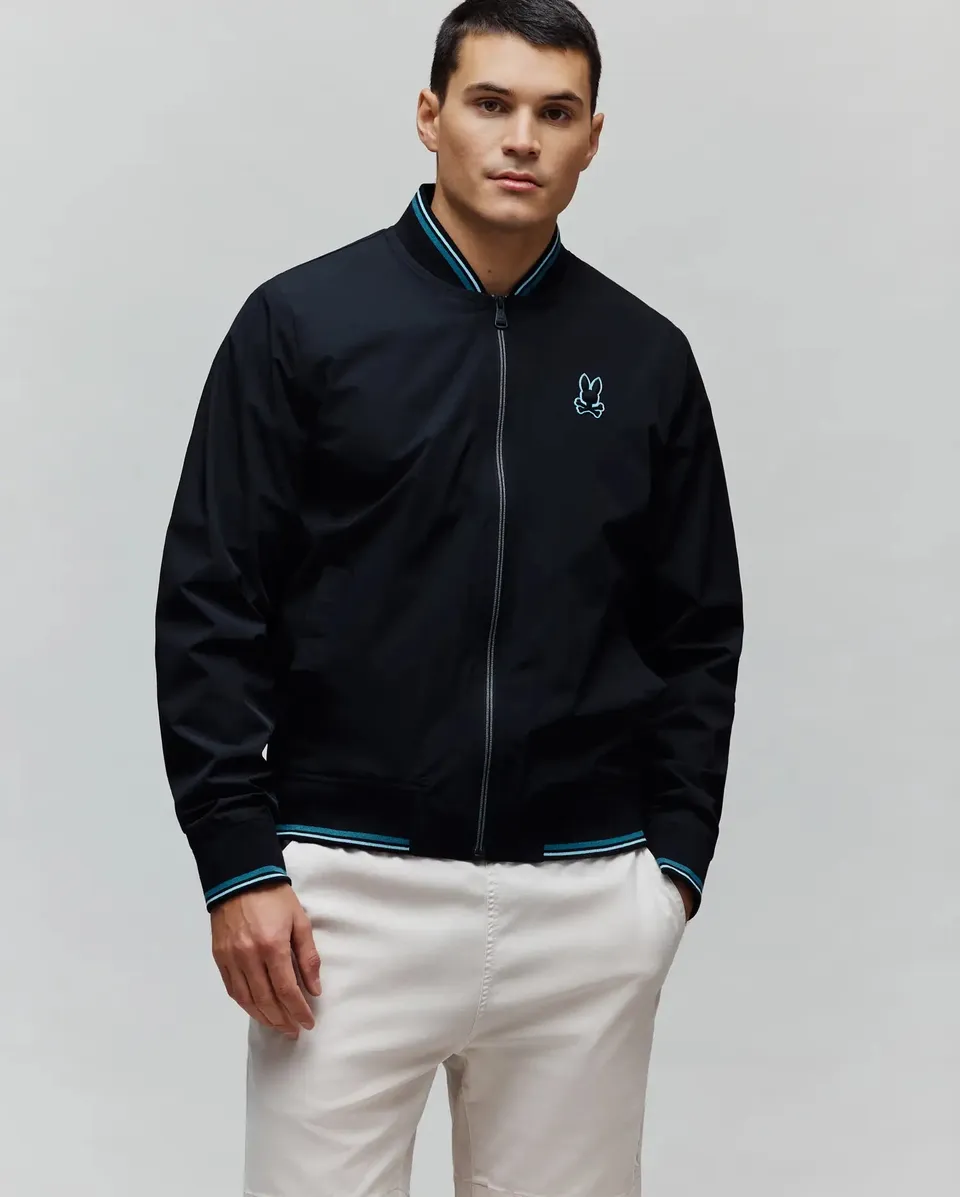 Psycho Bunny Jackets Aldrin Bomber bomber nero in nylon