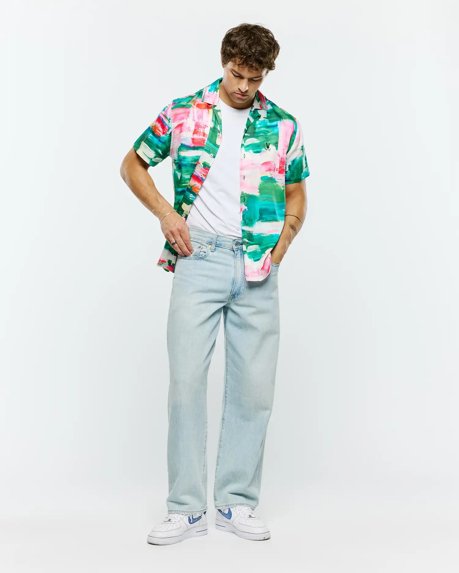 Psycho Bunny Men's Shirts MENS NATE SHIRT MT0300149 camicia verde