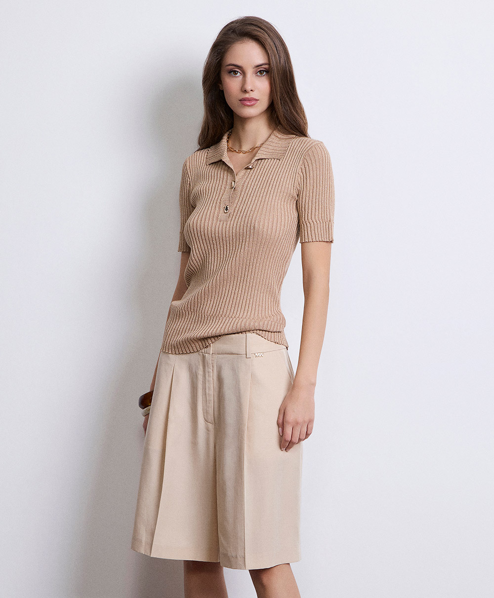 Markup Donna Maglieria Polo in viscosa lurex donna