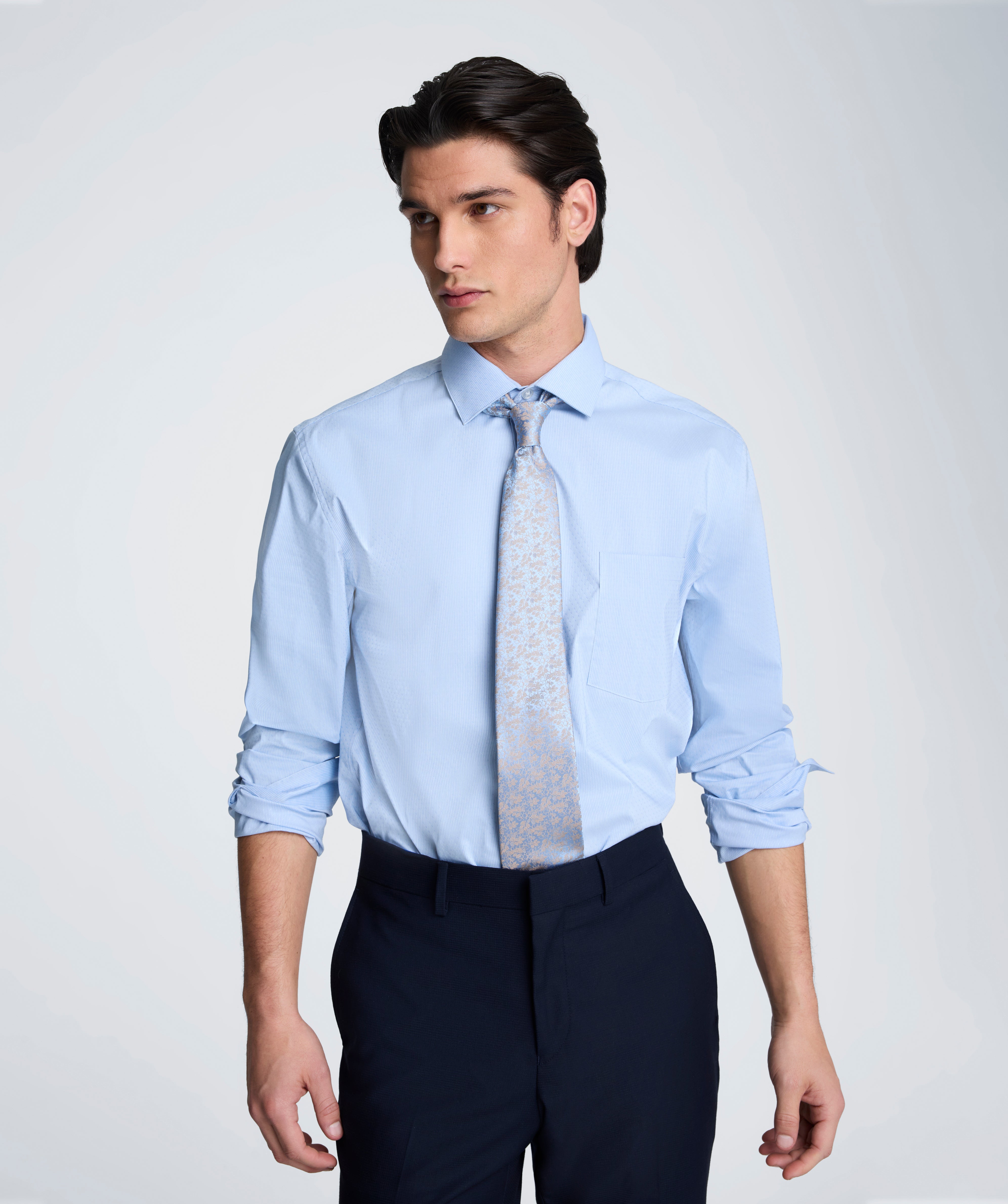 Kenneth Cole Clothing REACTION - Slim Fit Flex Stretch camicia blu righe
